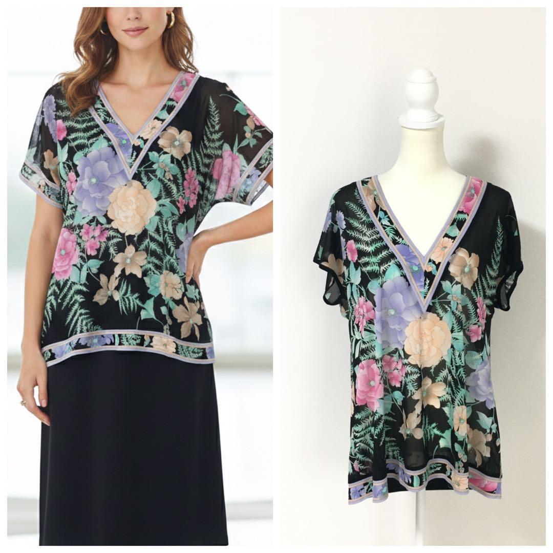 近年美品　LEONARD レオナール　透け感　カンカン　チュニック 42