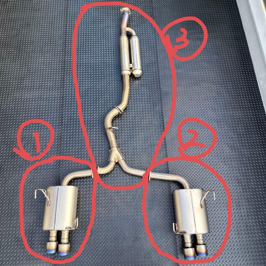 HKS スーパーターボマフラーTi WRX STI（②：右メインマフラー）