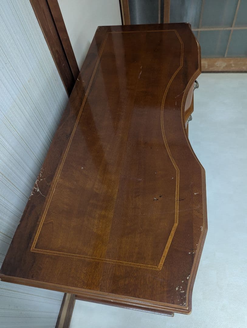 猫脚 象嵌 3段チェスト キャビネット コンソール アンティーク