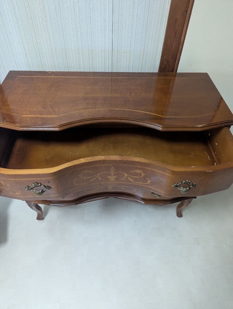 猫脚 象嵌 3段チェスト キャビネット コンソール アンティーク