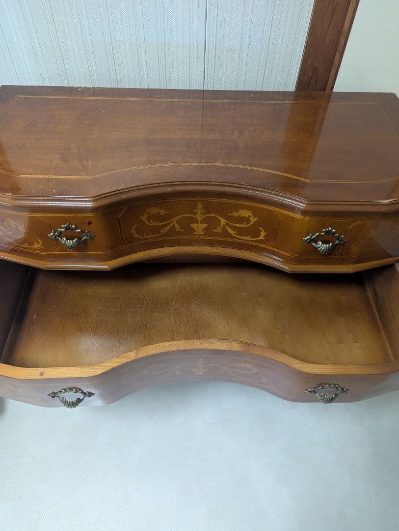 猫脚 象嵌 3段チェスト キャビネット コンソール アンティーク