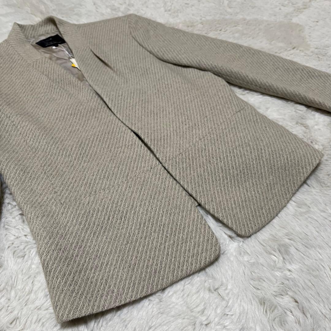 新品　タグ付き　23区　ノーカラー テーラードジャケット　ウール　アイボリー　L