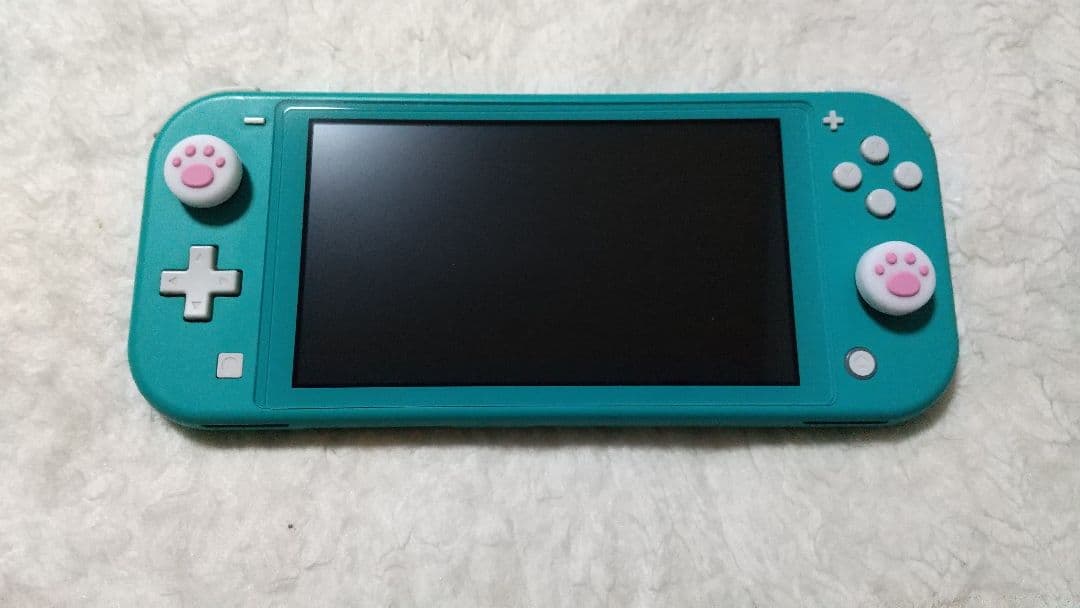NintendoSwitchLiteターコイズ肉球キャップ付き動作品極良品おまけ