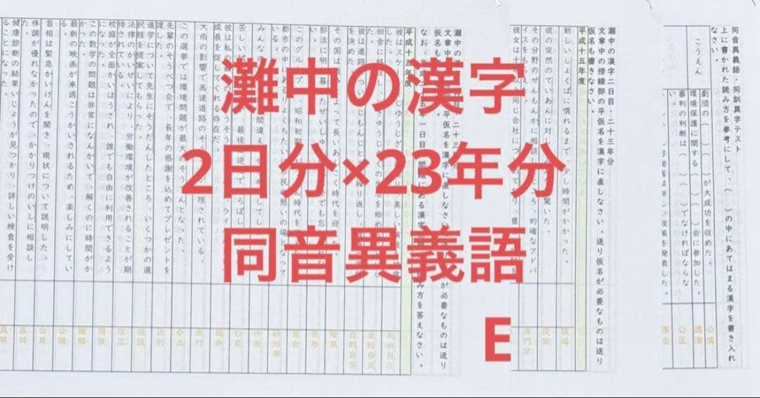 灘中国語対策　ABCDE 国語知識13種+外来語+俳句+漢字パズル+過去問漢字