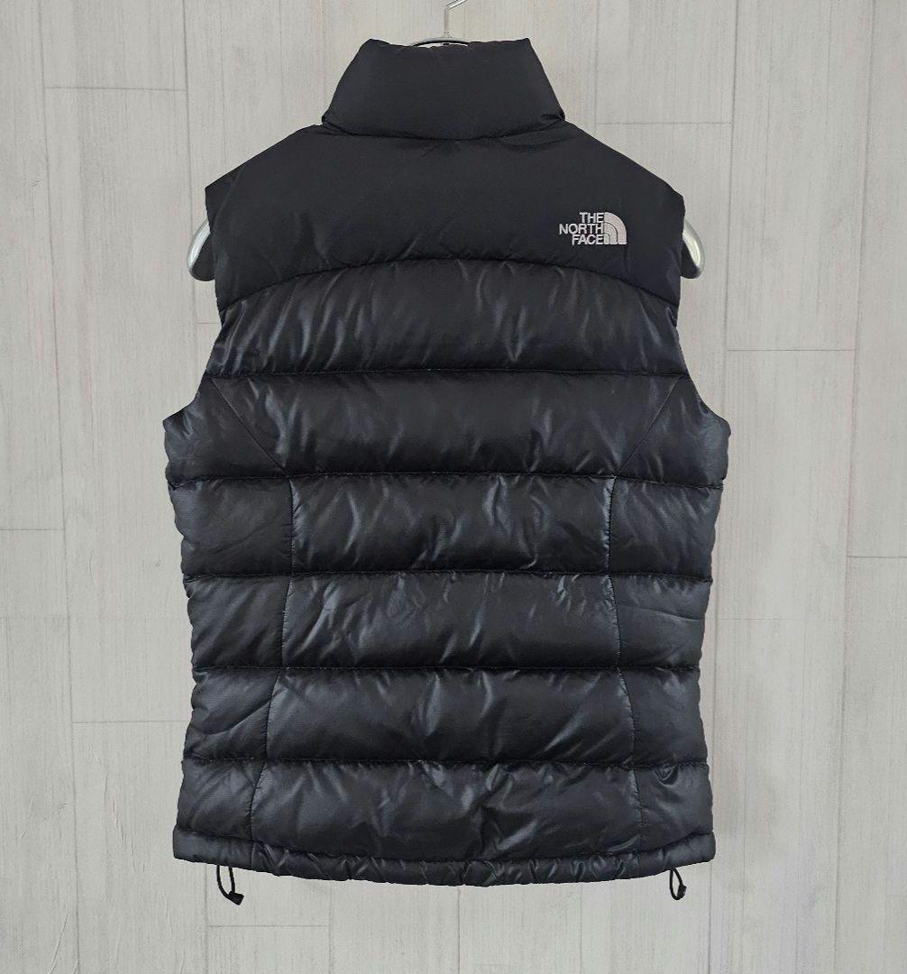 【大人気】ノースフェイス ダウンベスト ヌプシ 刺繍ロゴ 黒 レディース M