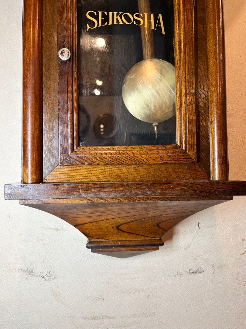 精工舎　大型頭丸　柱時計　古時計　振り子　ゼンマイ　レトロ　アンティーク