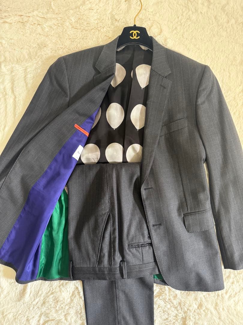 現行 ポールスミス スーツ セットアップ グレー バルーン柄 2B ロロピアーナ