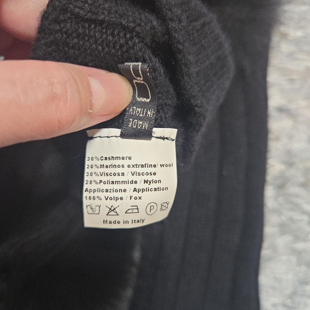 【美品】ブラックファー付きニット手袋