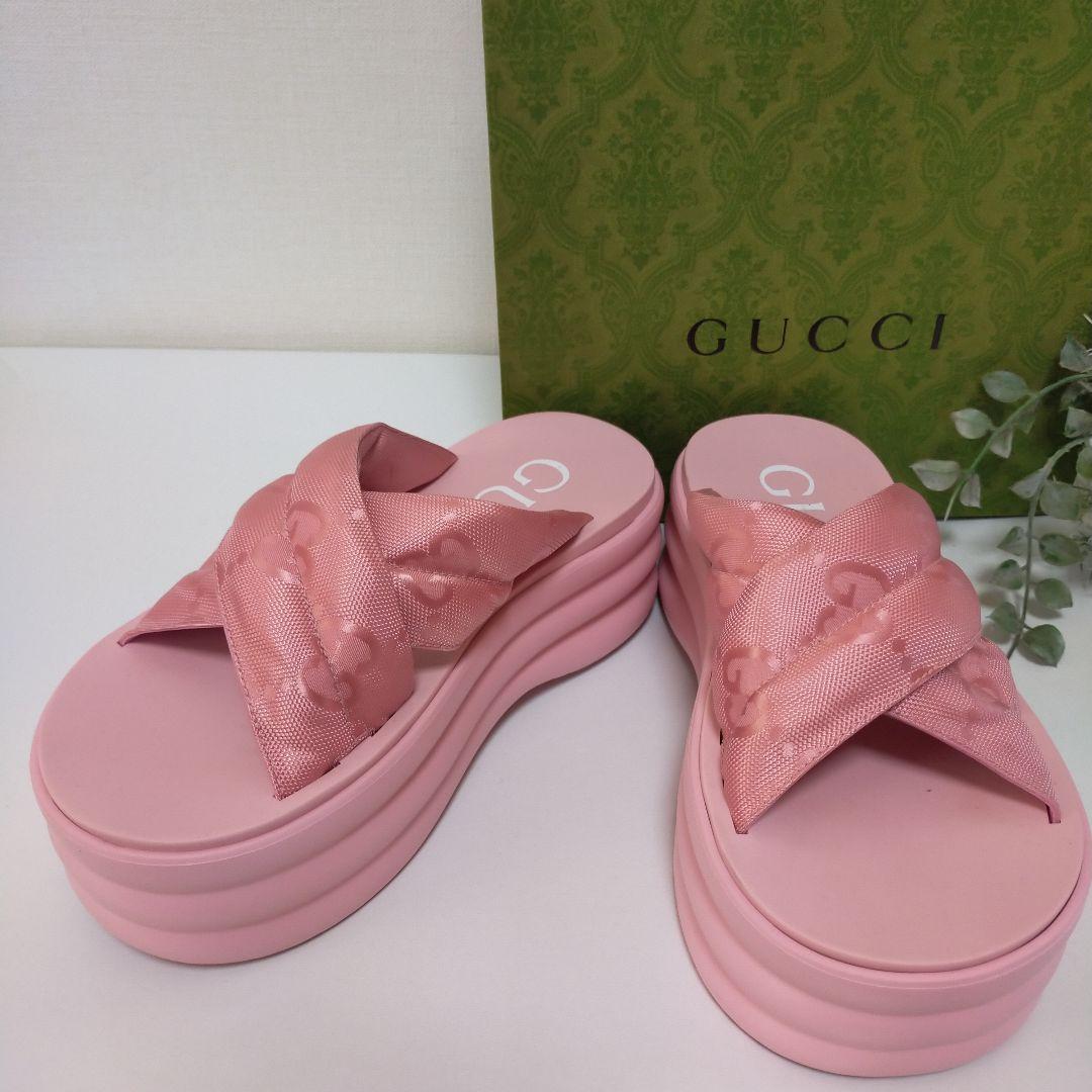 グッチGUCCIウイメンズGGプラットフォームスライドサンダル
