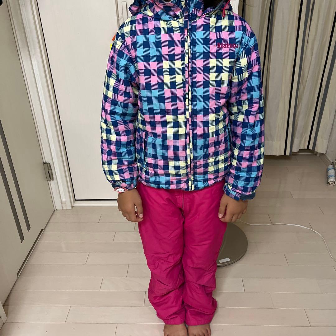 キッズ90cm女の子スノーボード板とブーツとウェア7点セット