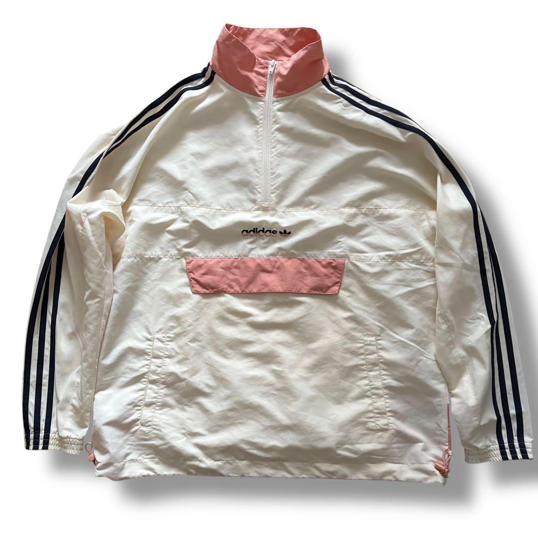 adidas アディダス アノラック ハーフジップ ジャケット 刺繍 XL