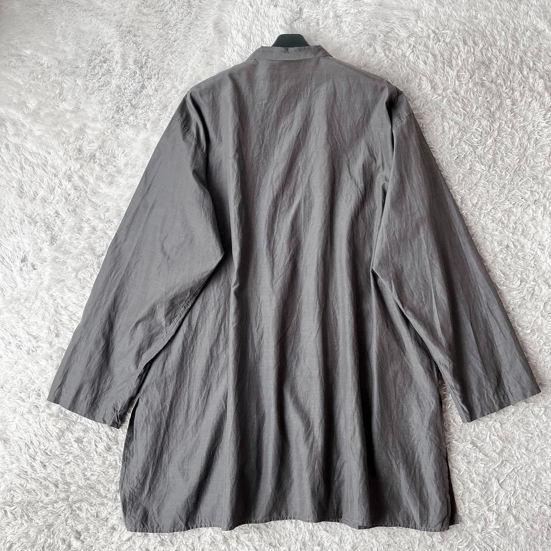 【美品】ヨーガンレール チャイナシャツ チュニック グレー コットンシルク