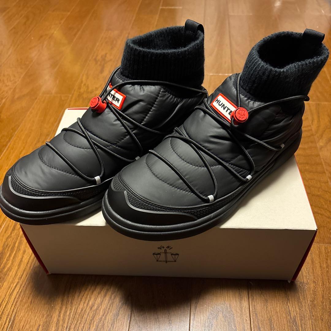 HUNTERブーツ　ニットin Out Puffer Lace up Boots