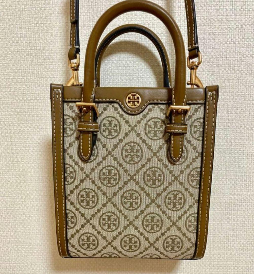 な*ち様 トリーバーチ tモノグラム ショルダーバッグ ブラウン