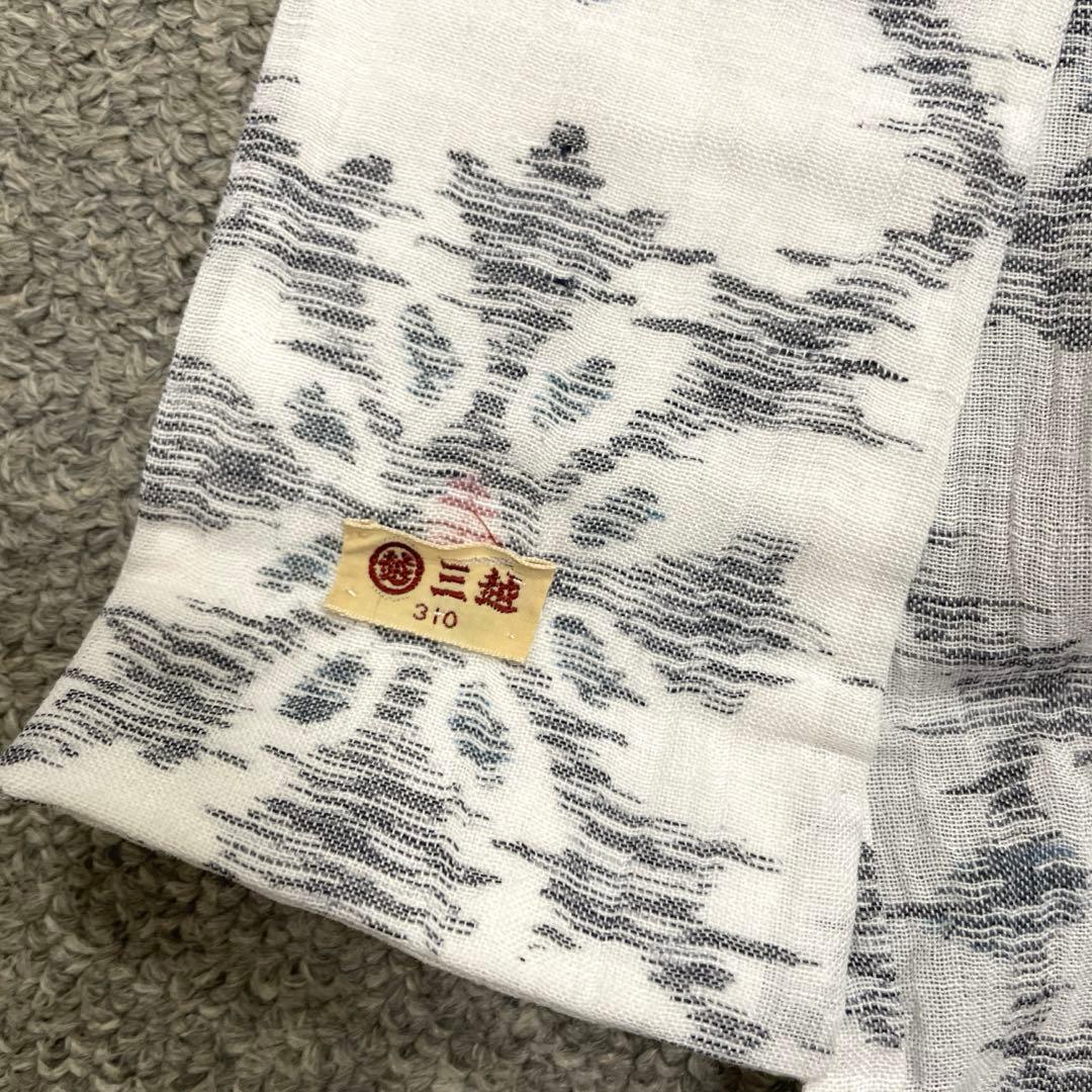 小千谷ちぢみ　着物　白　三越扱い