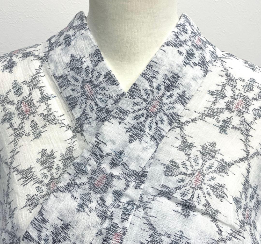 小千谷ちぢみ　着物　白　三越扱い