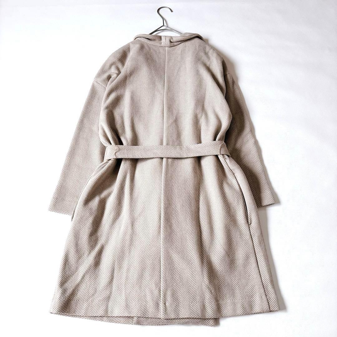未使用級♡ウィークエンドマックスマーラ ヘリンボーン ベルテッドコート ガウン