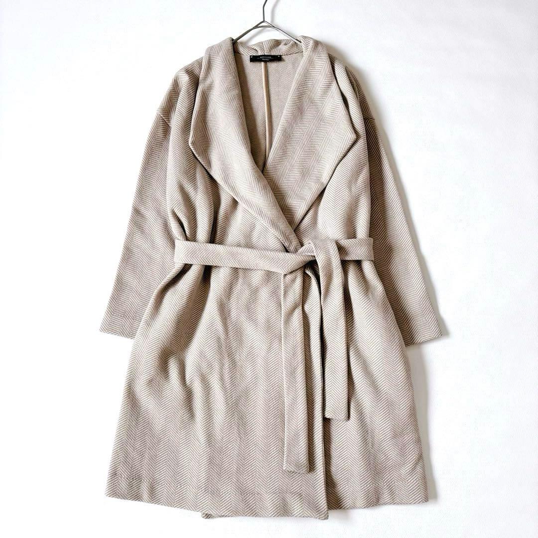 未使用級♡ウィークエンドマックスマーラ ヘリンボーン ベルテッドコート ガウン
