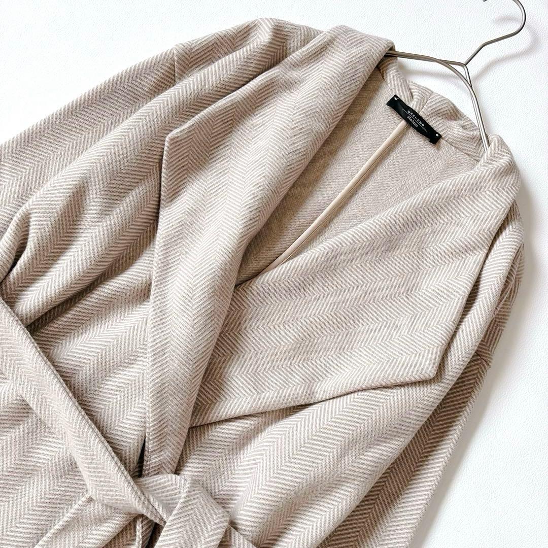 未使用級♡ウィークエンドマックスマーラ ヘリンボーン ベルテッドコート ガウン