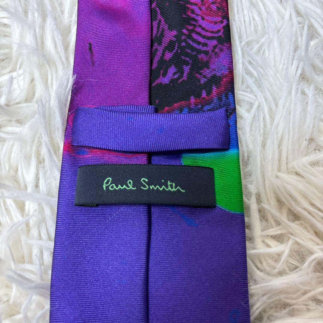 美品☆希少デザイン【ポールスミス】アニマル　ライオン　ボタニカル　ド派手ネクタイ