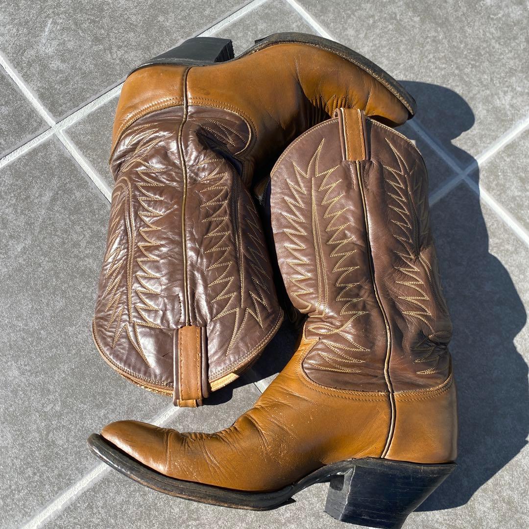 【Tony Lama】トニーラマ　ブラウン レザー ウエスタンブーツ