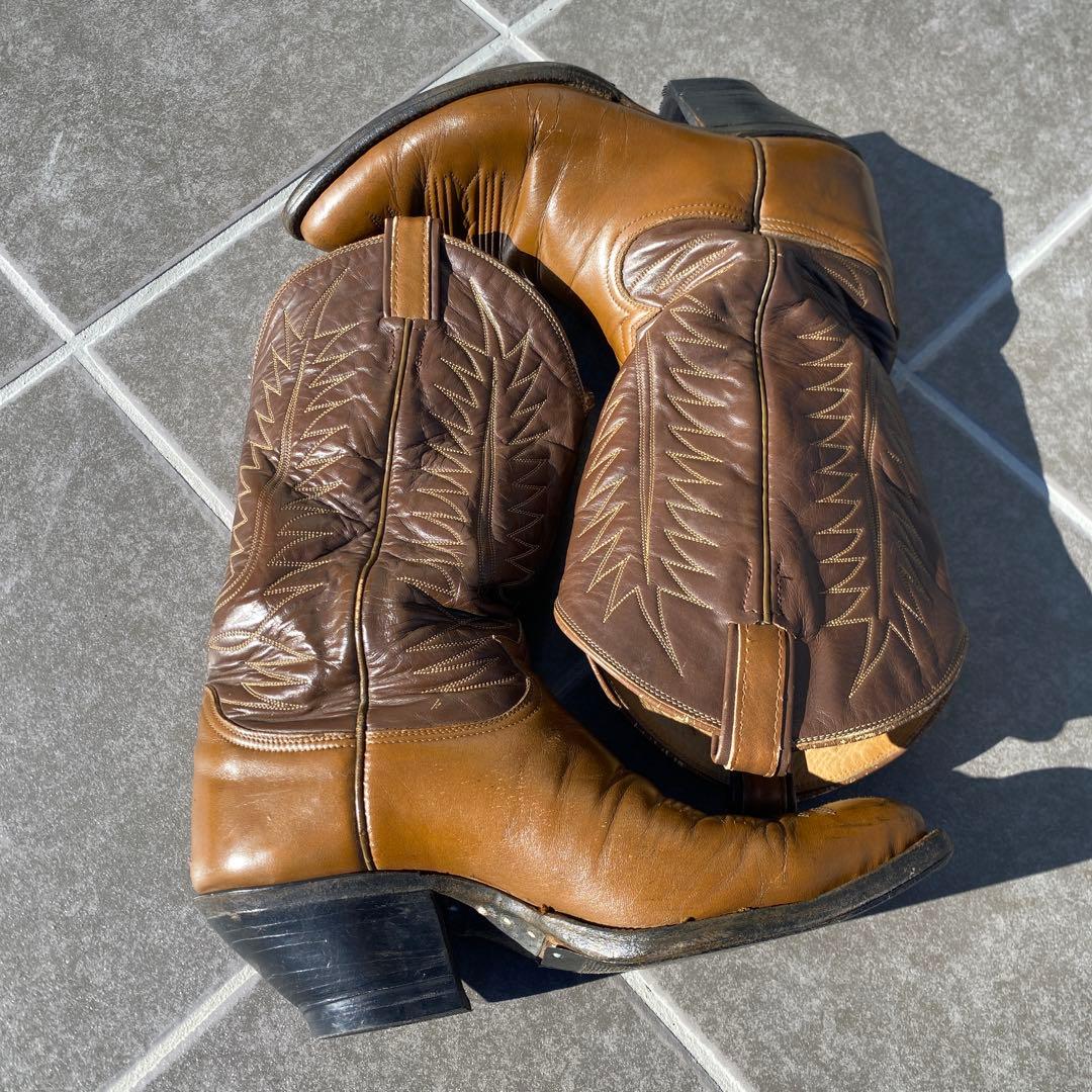 【Tony Lama】トニーラマ　ブラウン レザー ウエスタンブーツ