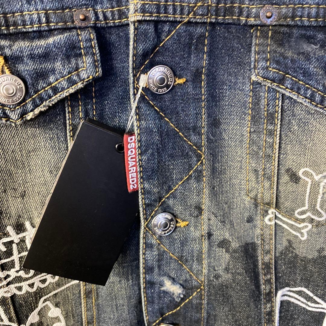 【新品】DSQUARED2 ペイント デニムジャケット 48 Mサイズ