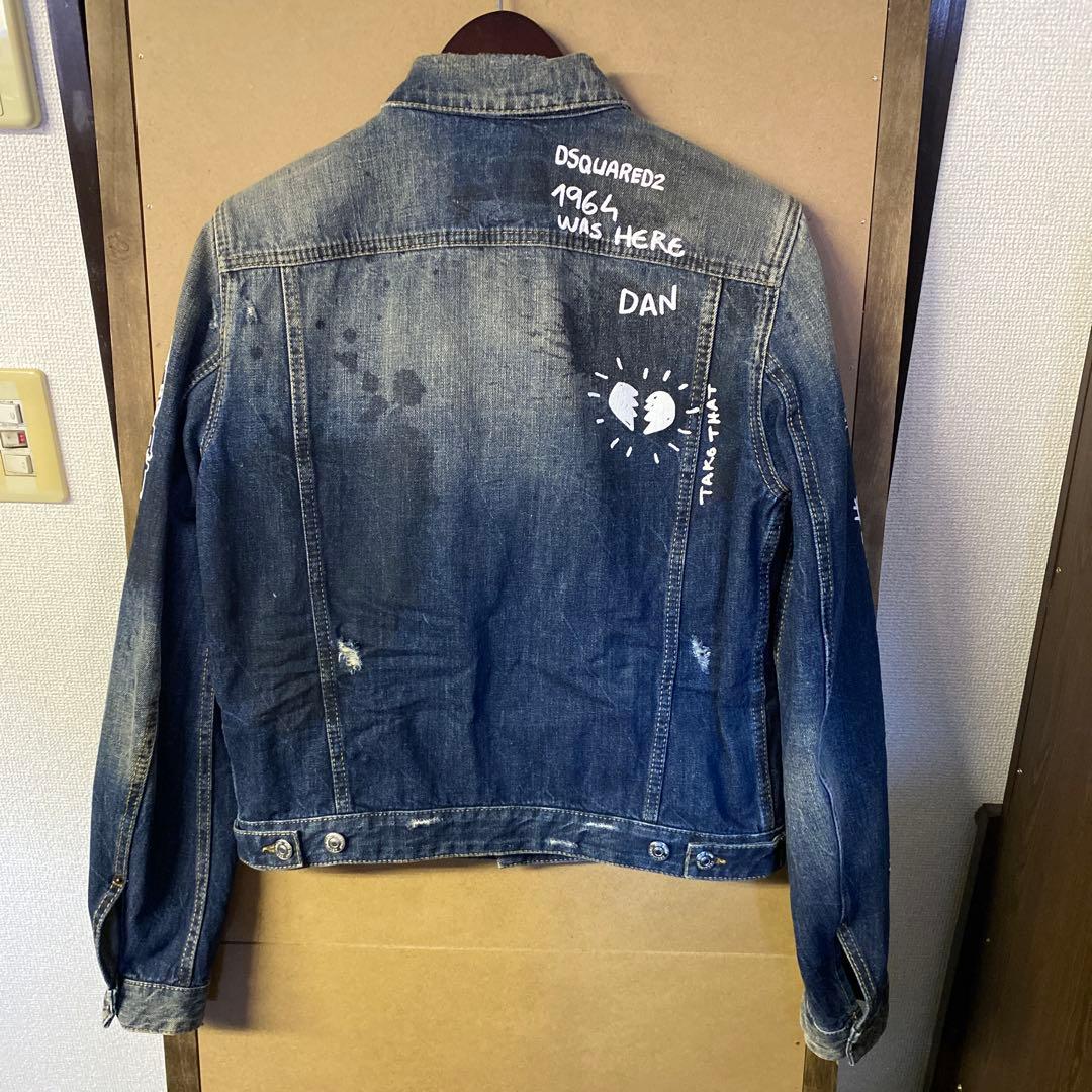 【新品】DSQUARED2 ペイント デニムジャケット 48 Mサイズ