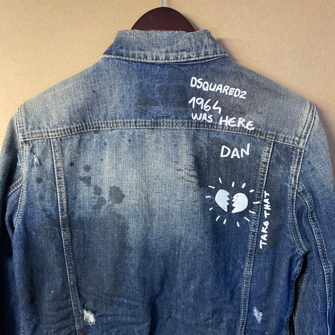 【新品】DSQUARED2 ペイント デニムジャケット 48 Mサイズ