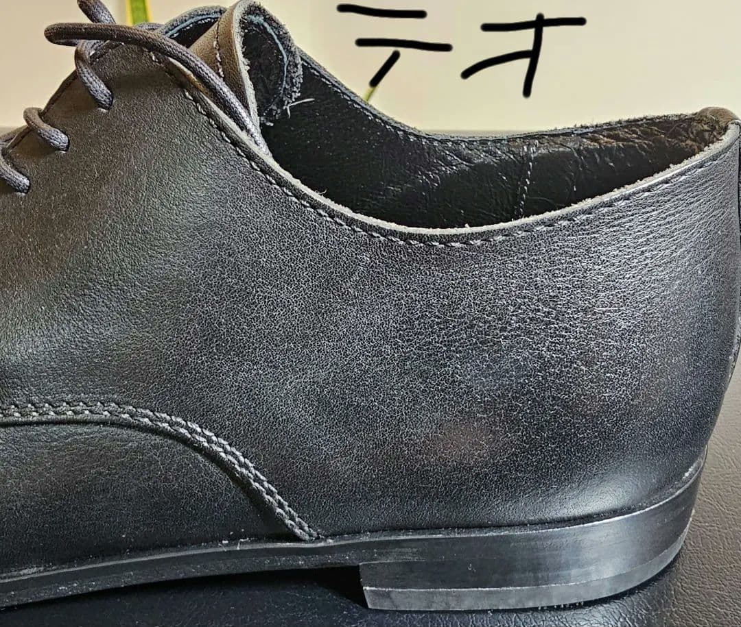 美品 パドローネ ダービー プレーントゥーシューズ 黒 27cm 日本製