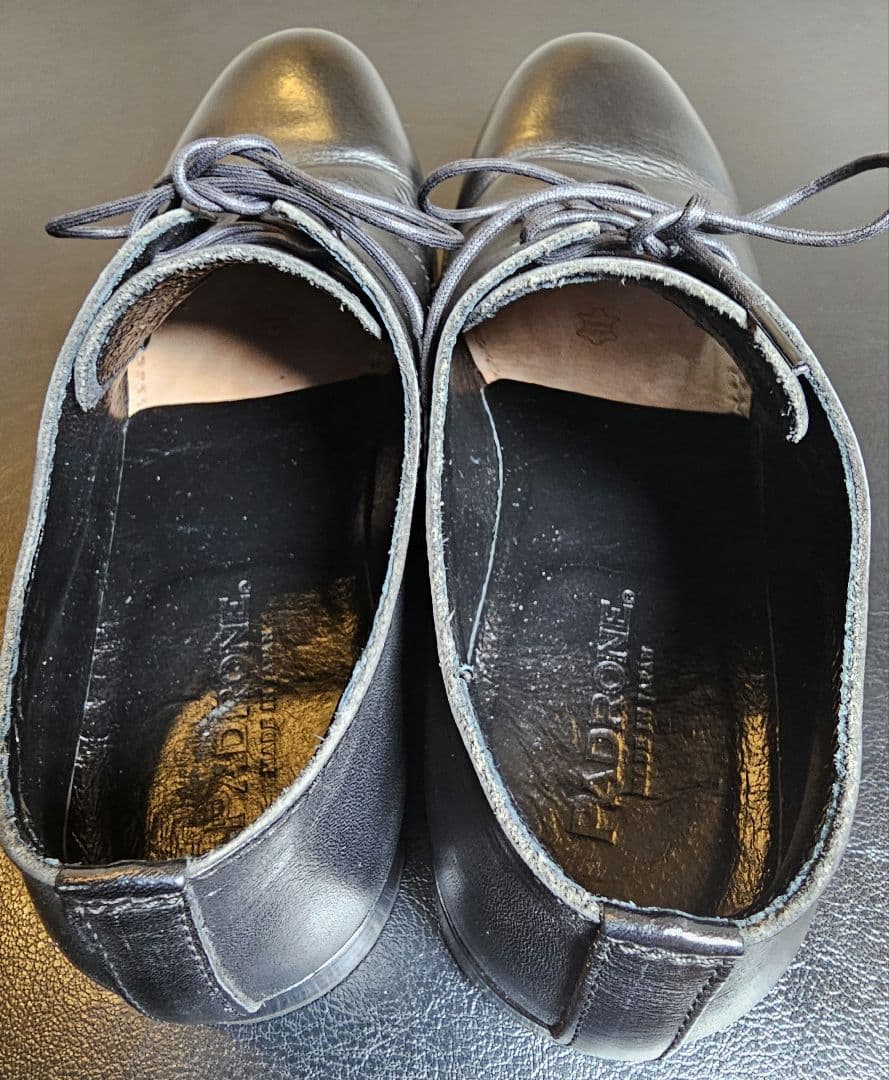 美品 パドローネ ダービー プレーントゥーシューズ 黒 27cm 日本製