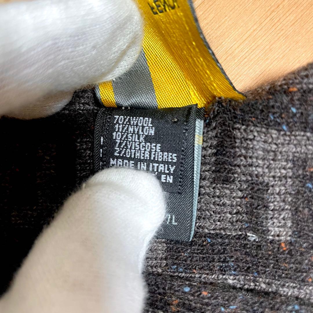 フェンディ FENDI ズッカ柄 マフラー 黒 グレー系 イタリア製