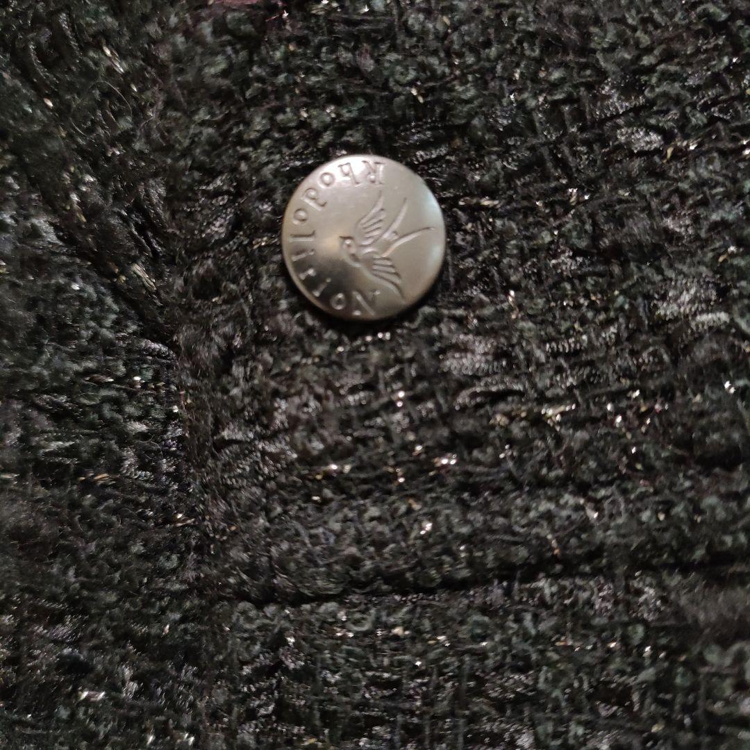 RhodolirioN ツイード ベスト 黒 赤裏地 キラキラ オーバーサイズ