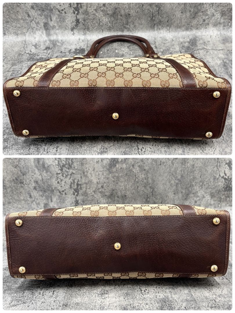 ✨美品✨GUCCI ビジネスバッグ トート GG キャンバス レザー ベージュ