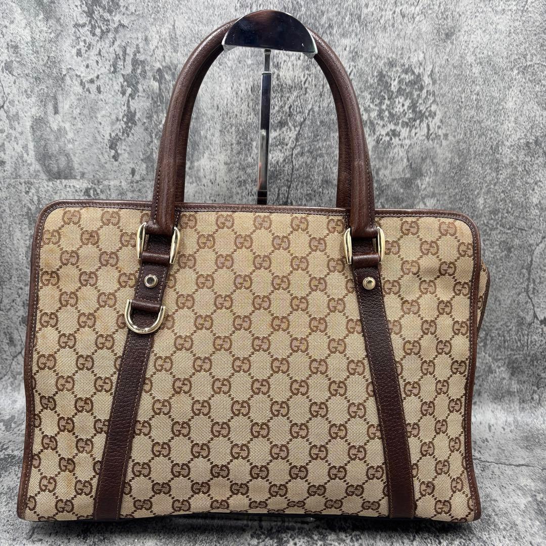 ✨美品✨GUCCI ビジネスバッグ トート GG キャンバス レザー ベージュ