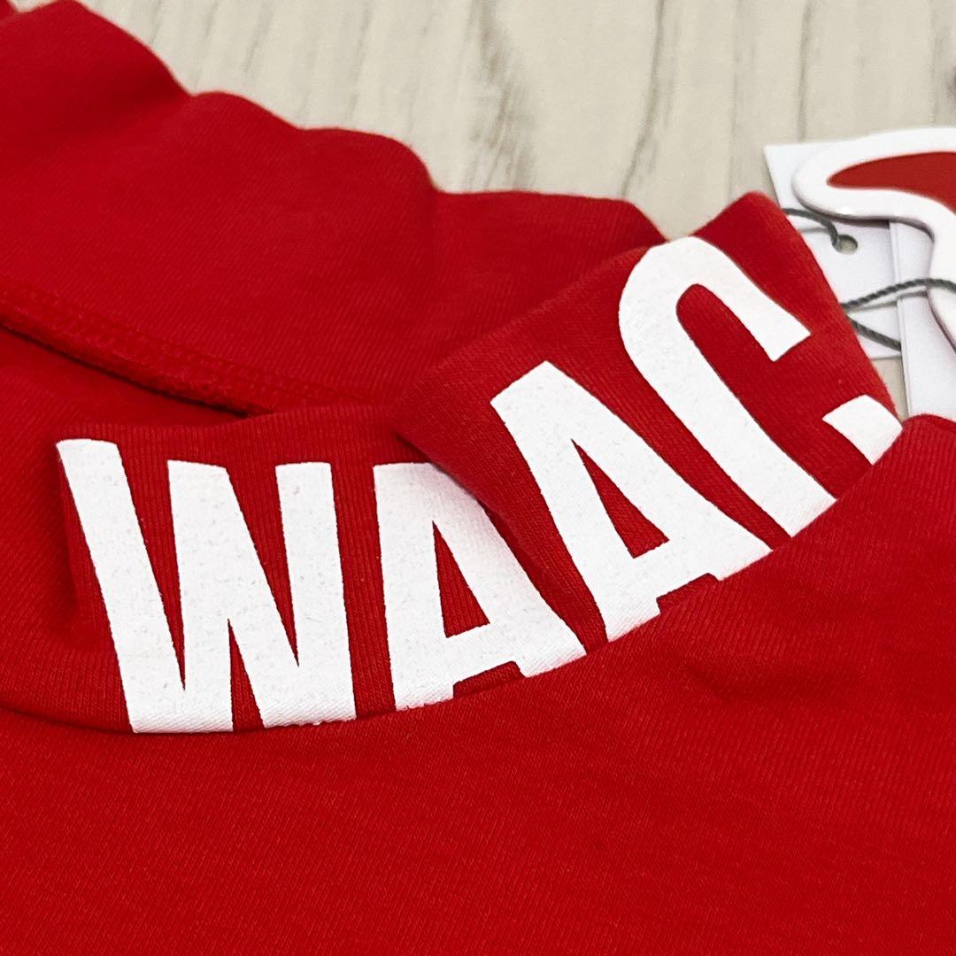☆未使用タグ付き☆ WAAC 半袖ネックシャツ 赤　ゴルフ　L