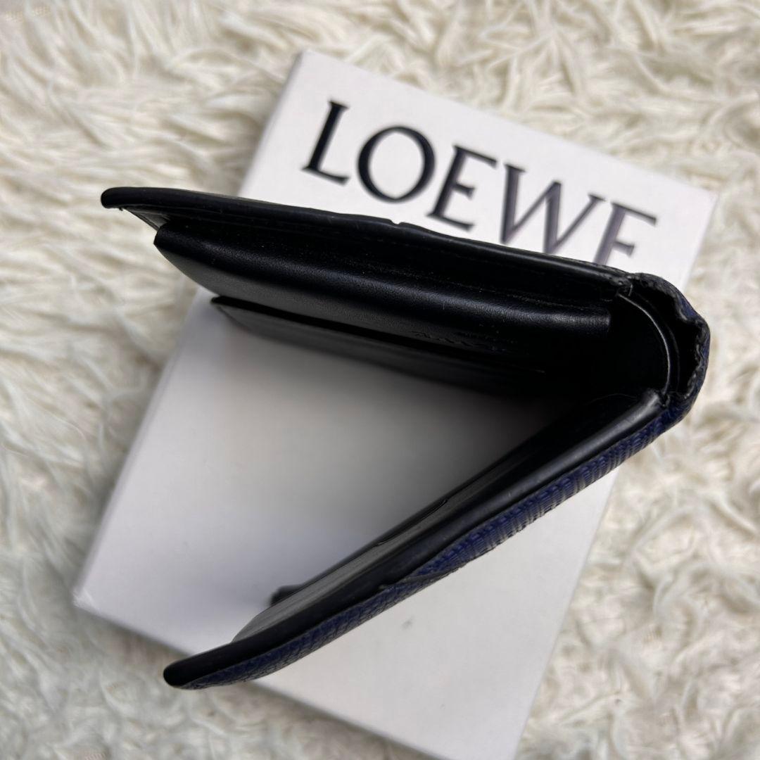 【希少】 LOEWE パズル バイフォールド ウォレット 折財布 ネイビー