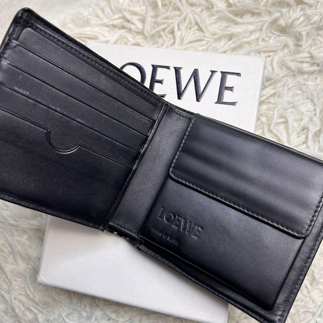 【希少】 LOEWE パズル バイフォールド ウォレット 折財布 ネイビー