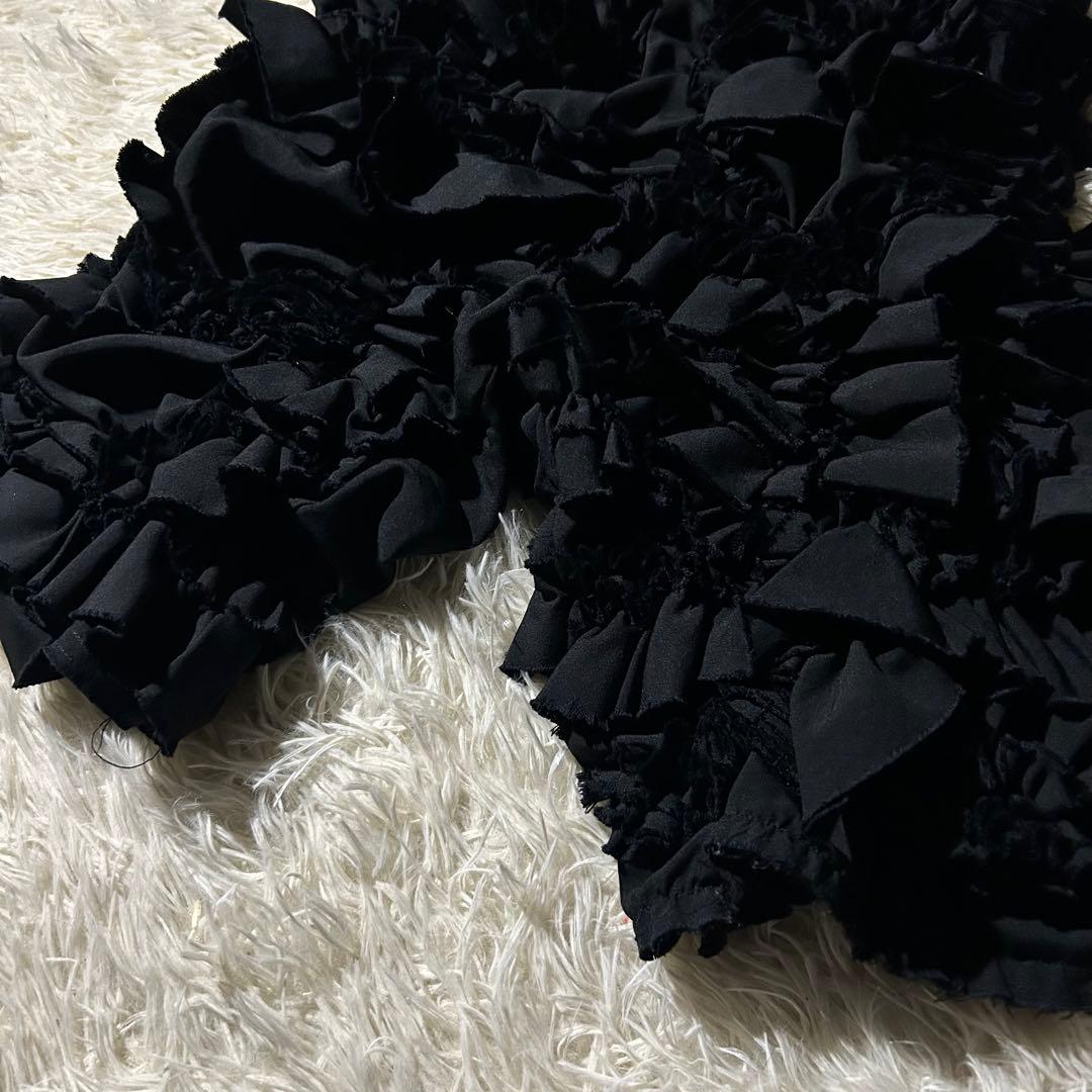 AD2015 archive 総ギャザーフリルパンツ 黒 ショーツ