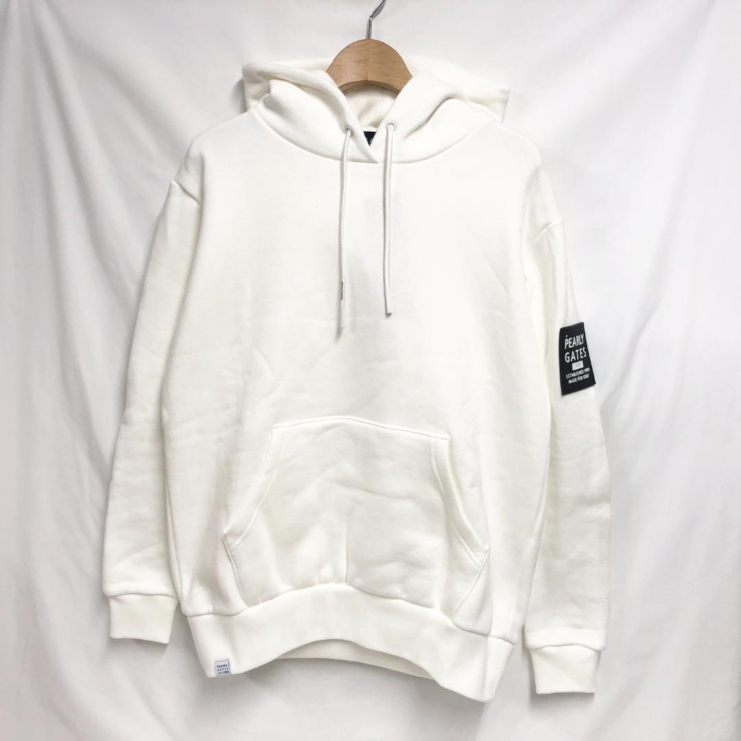 ○★新品未使用　PEARLY GATES　裏起毛パーカー　0　ホワイト