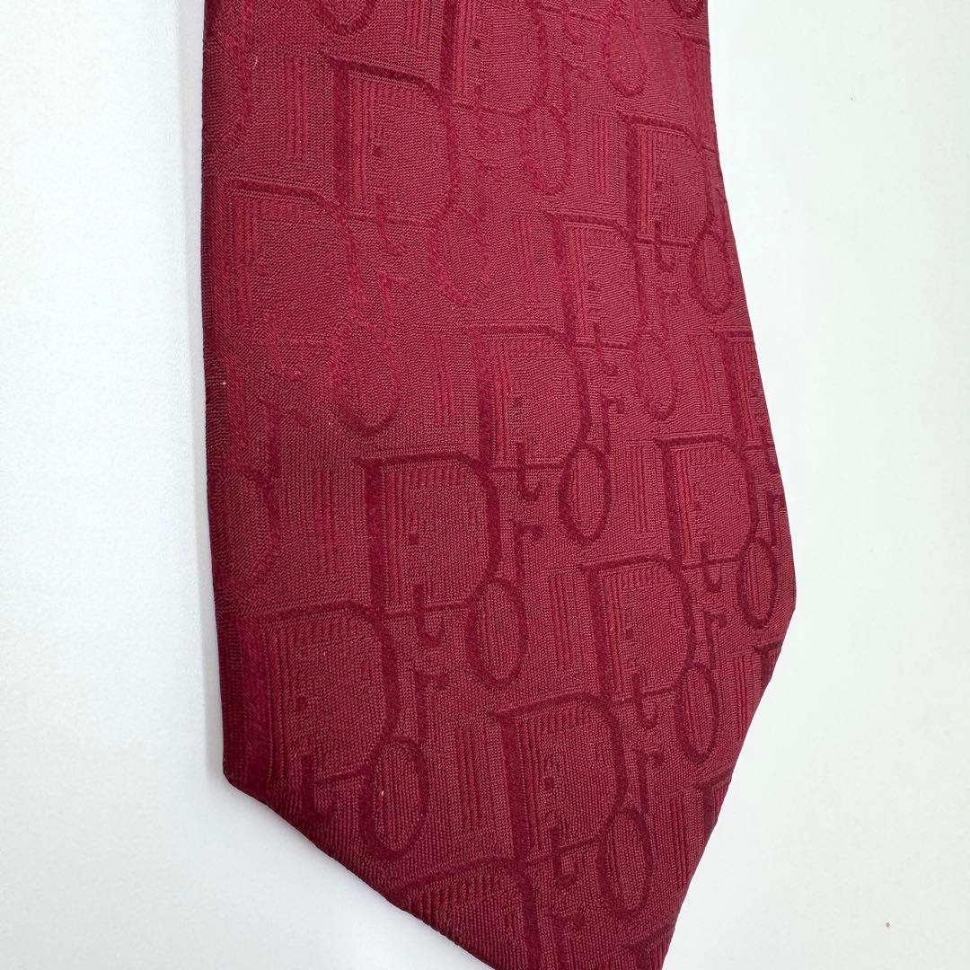 極美品 クリスチャンディオール ネクタイ トロッター デカロゴ ジャガード