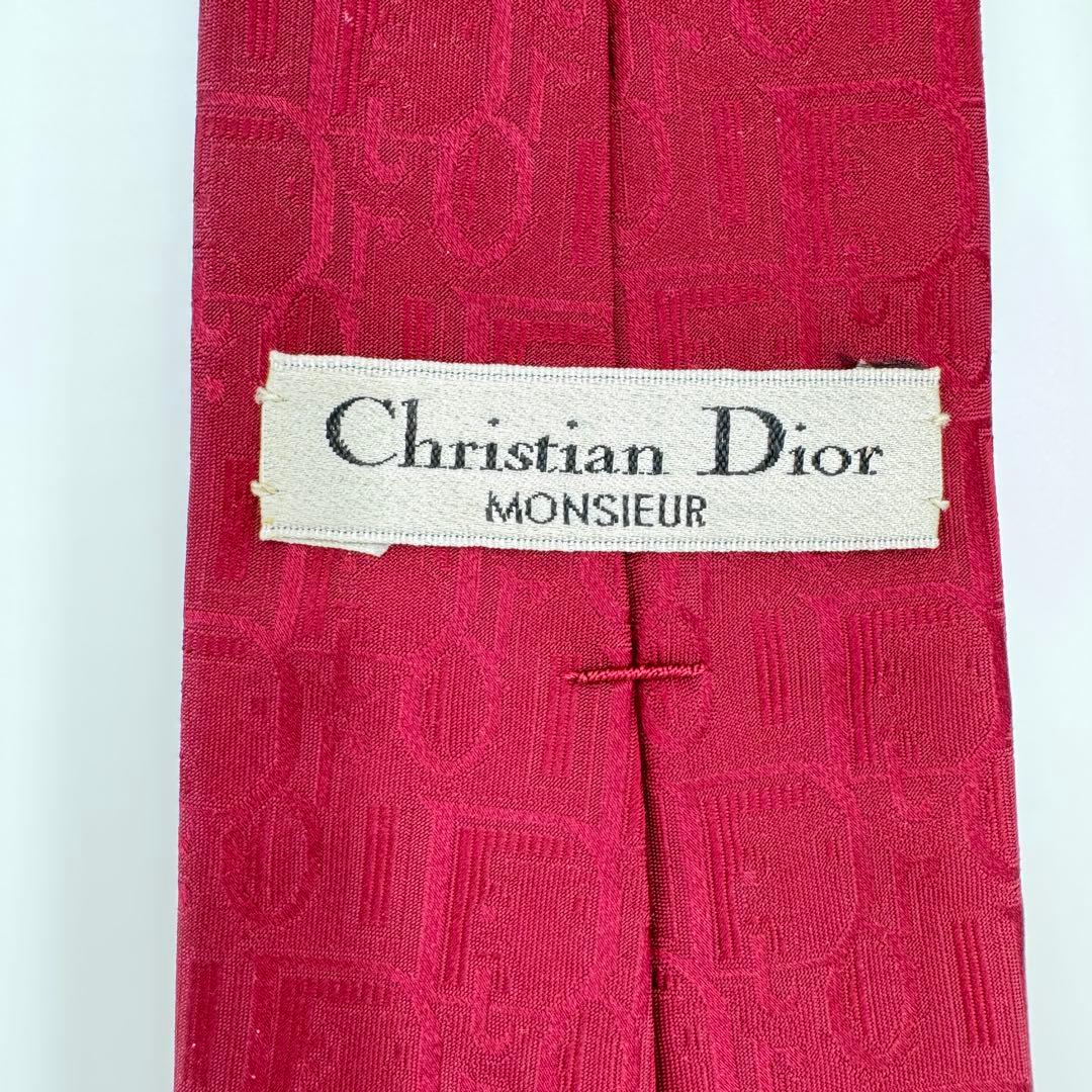 極美品 クリスチャンディオール ネクタイ トロッター デカロゴ ジャガード