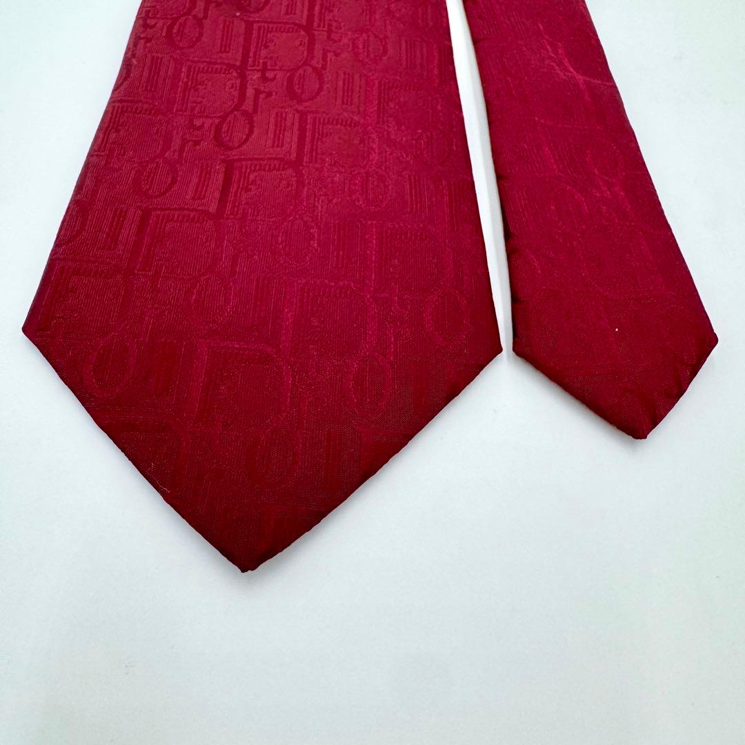 極美品 クリスチャンディオール ネクタイ トロッター デカロゴ ジャガード