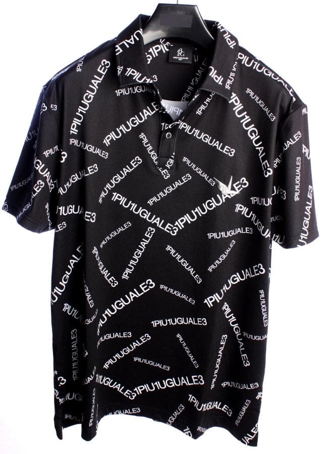 4万1800円　1piu1uguale3 GOLF 総柄 半袖ポロシャツ AKM