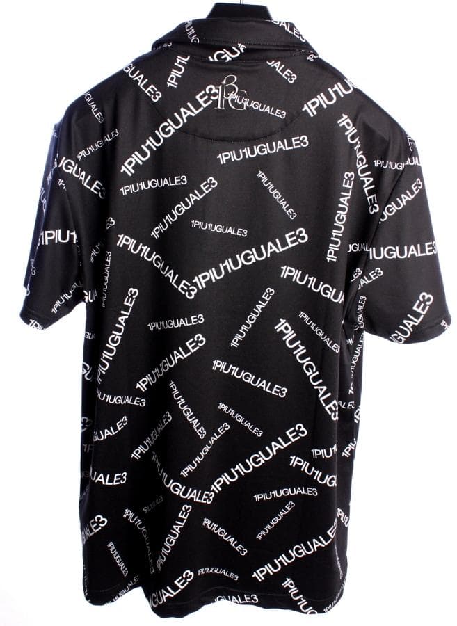 4万1800円　1piu1uguale3 GOLF 総柄 半袖ポロシャツ AKM