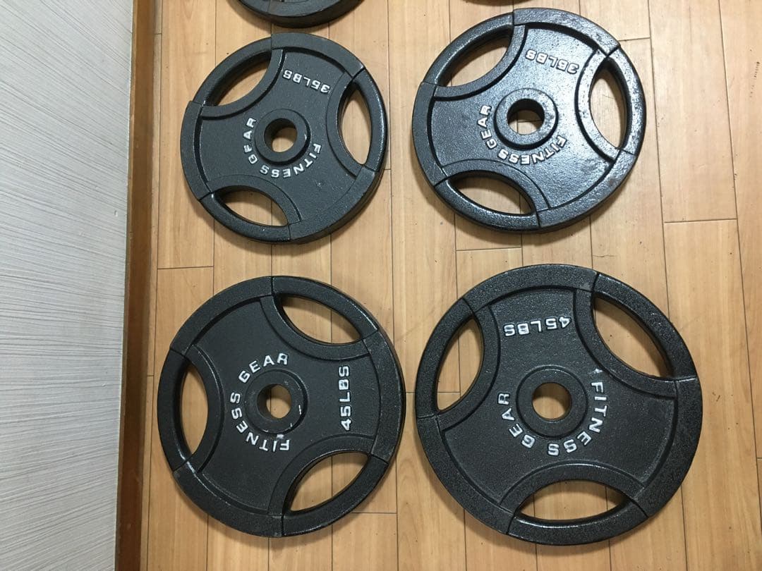FITNESS GEAR オリンピック プレートセット穴径50mm 計107Kg