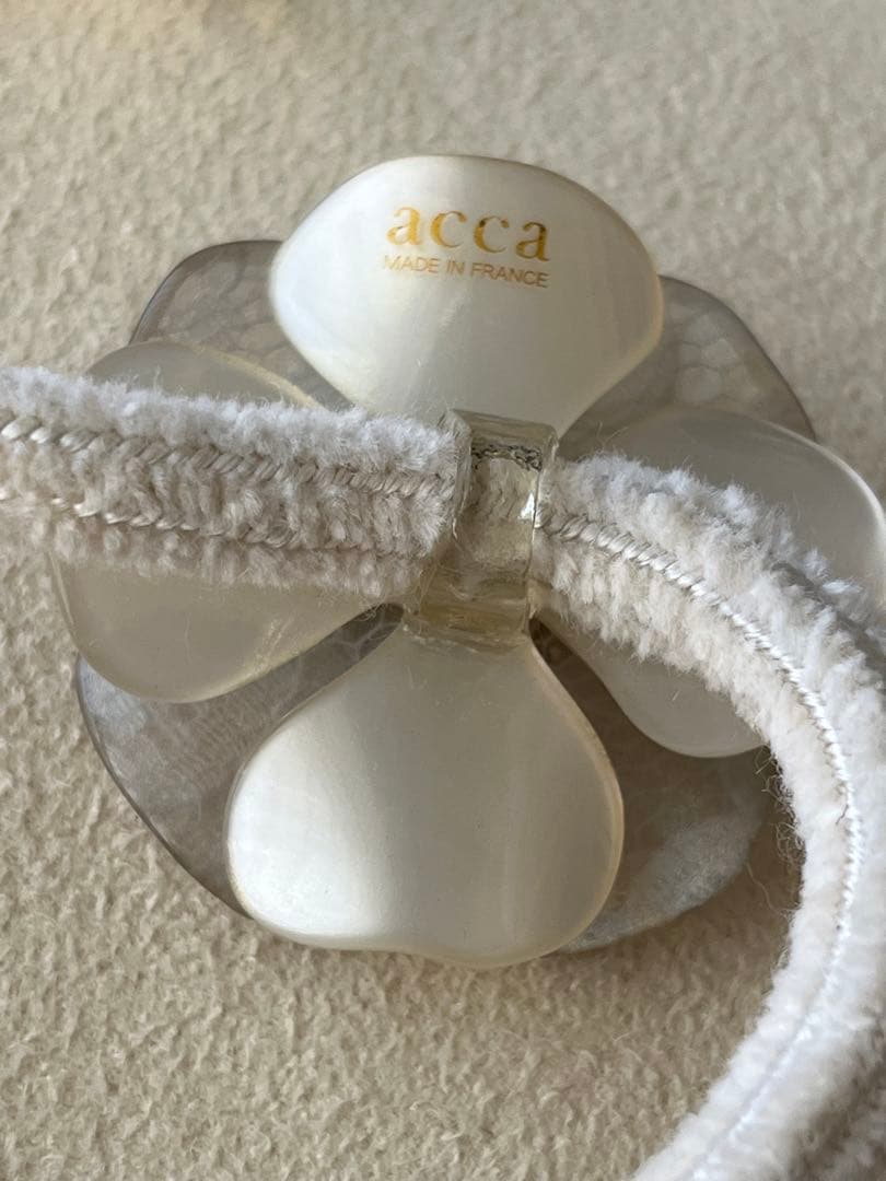 アッカ ホワイトレース バレッタ、ヘアゴムセット