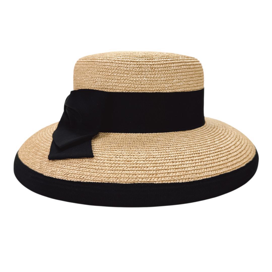 FOXEY BOUTIQUE ストローハット 麦わら帽子 グログランリボン