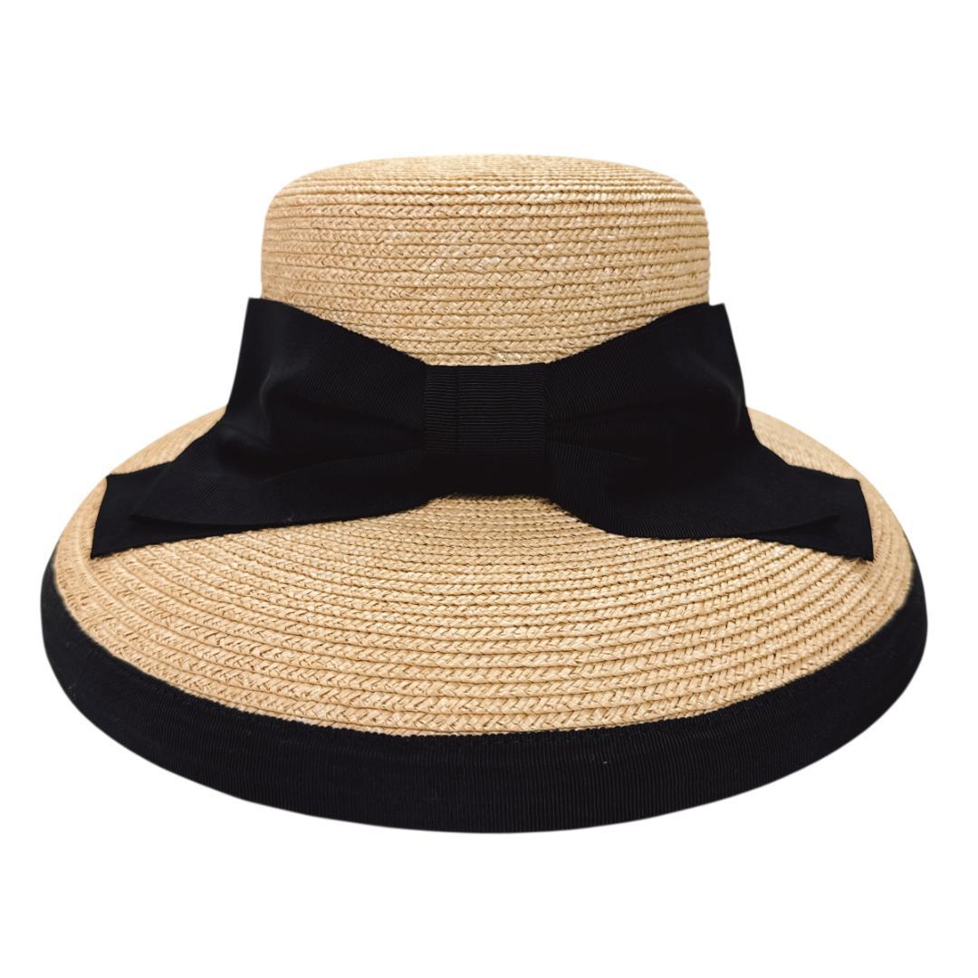 FOXEY BOUTIQUE ストローハット 麦わら帽子 グログランリボン