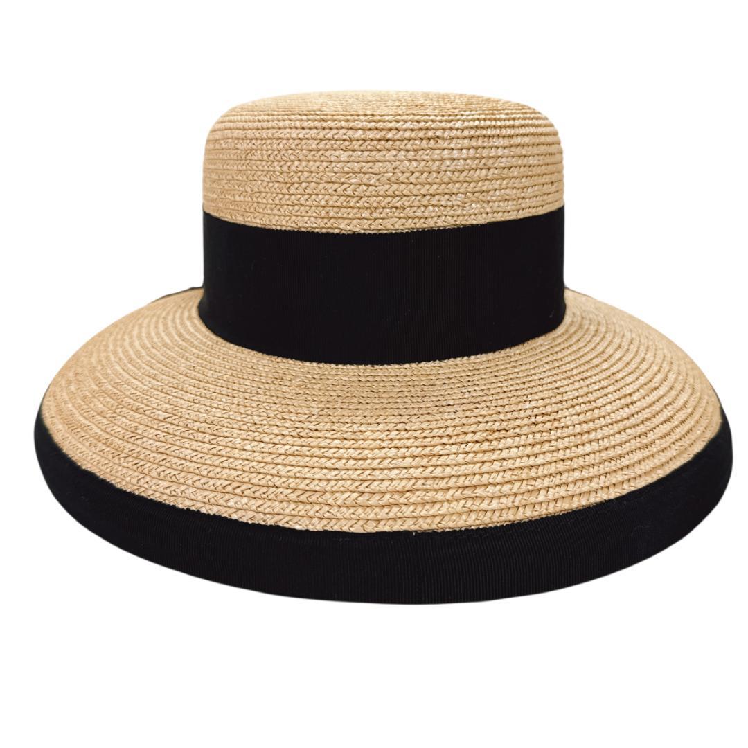 FOXEY BOUTIQUE ストローハット 麦わら帽子 グログランリボン